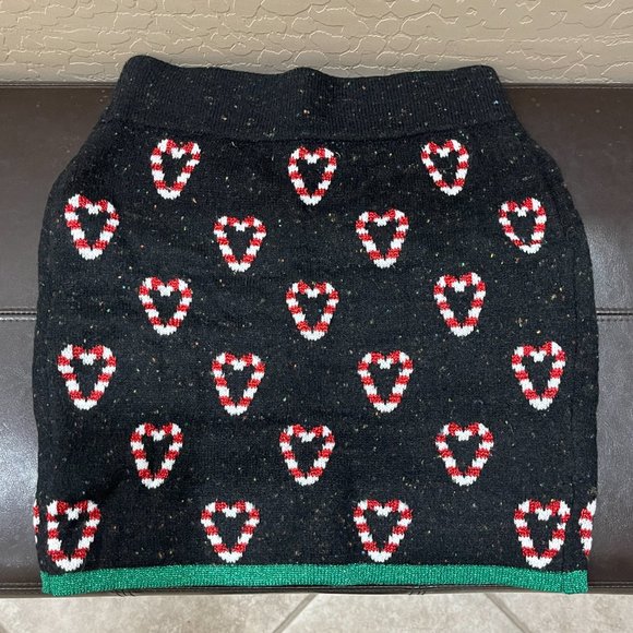 Candy Cane Heart Skirt Medium Black Celebrate Together NWT New Christmas Holiday - Picture 2 of 6
